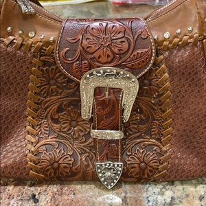 Trinity Ranch brown leather purse